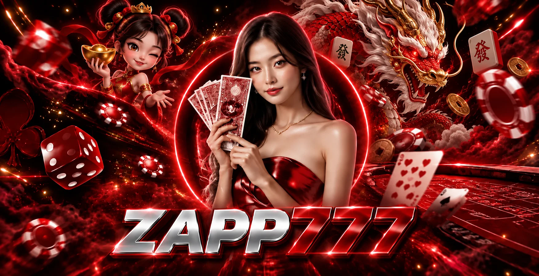 ป้ายโปรโมชั่น ZAPP777 แสดงค่ายเกมสล็อตยอดนิยม